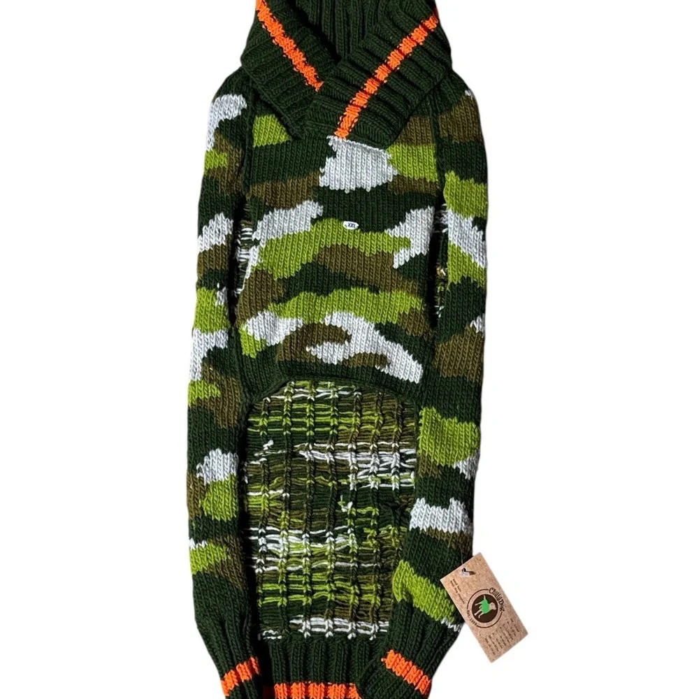 Brand New With Tags Chilly Dogs Camo Dog Sweater XXL 65-85 Lbs
